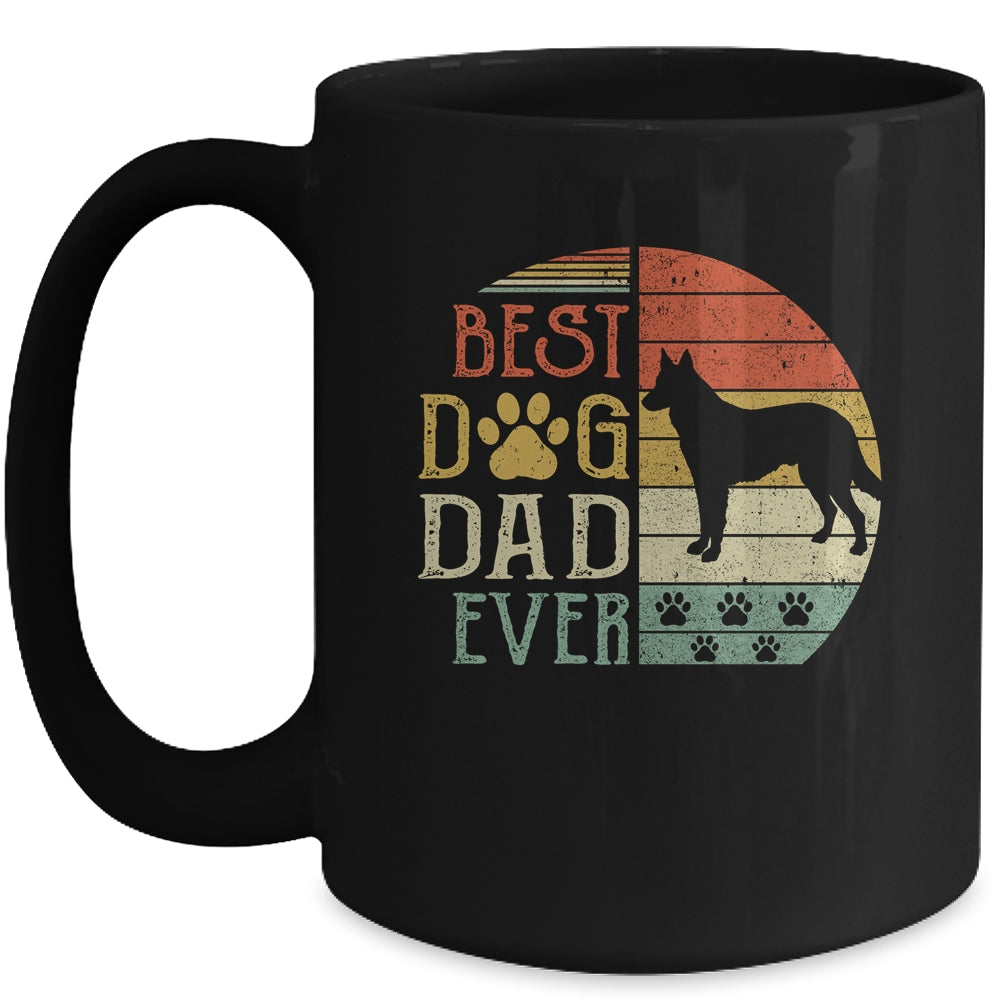 German Shepherd Best Dog Dad Ever Vintage Father's Day Retro Mug | siriusteestore