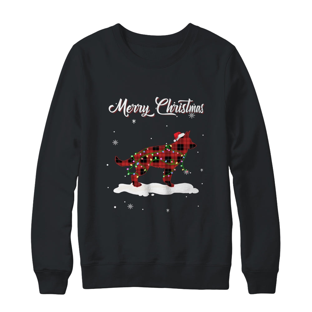 German Shepherd Christmas Red Plaid Dog Lover Pajama Family Gift Shirt & Sweatshirt | siriusteestore