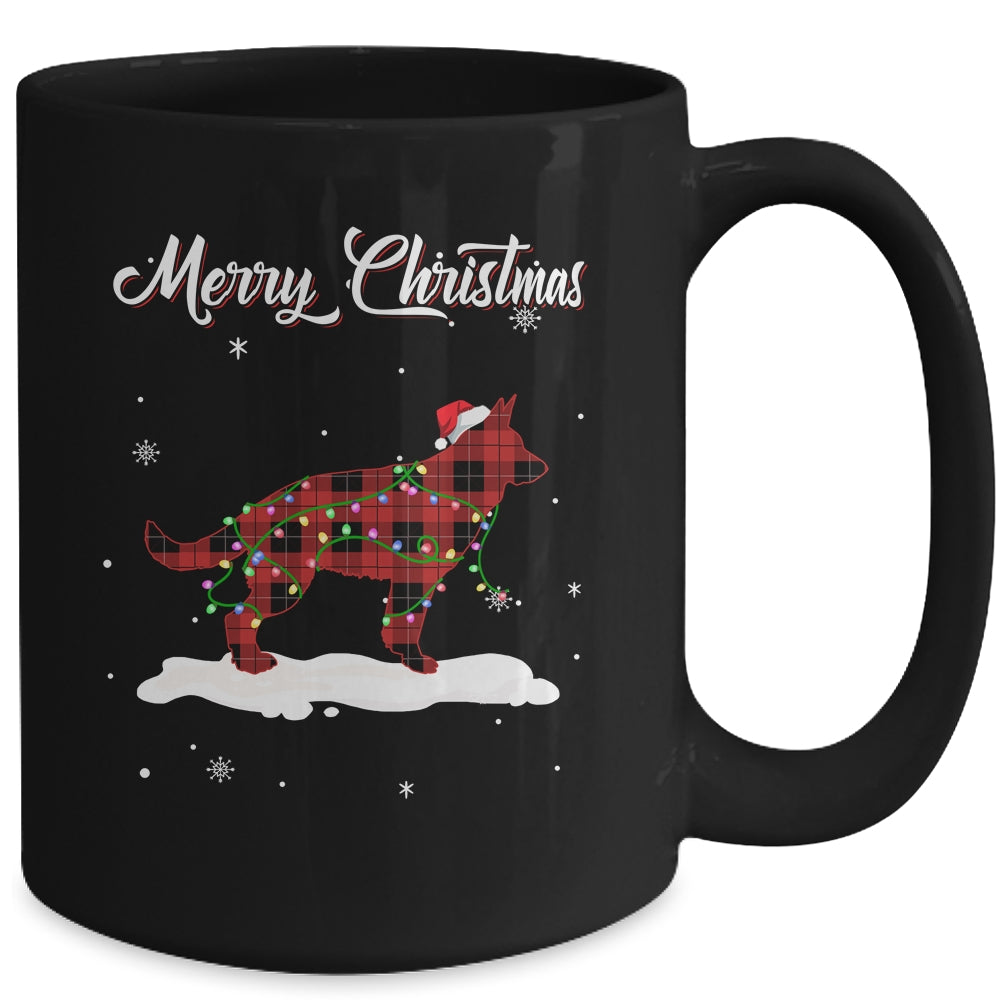 German Shepherd Christmas Red Plaid Dog Lover Pajama Family Gift Mug | siriusteestore