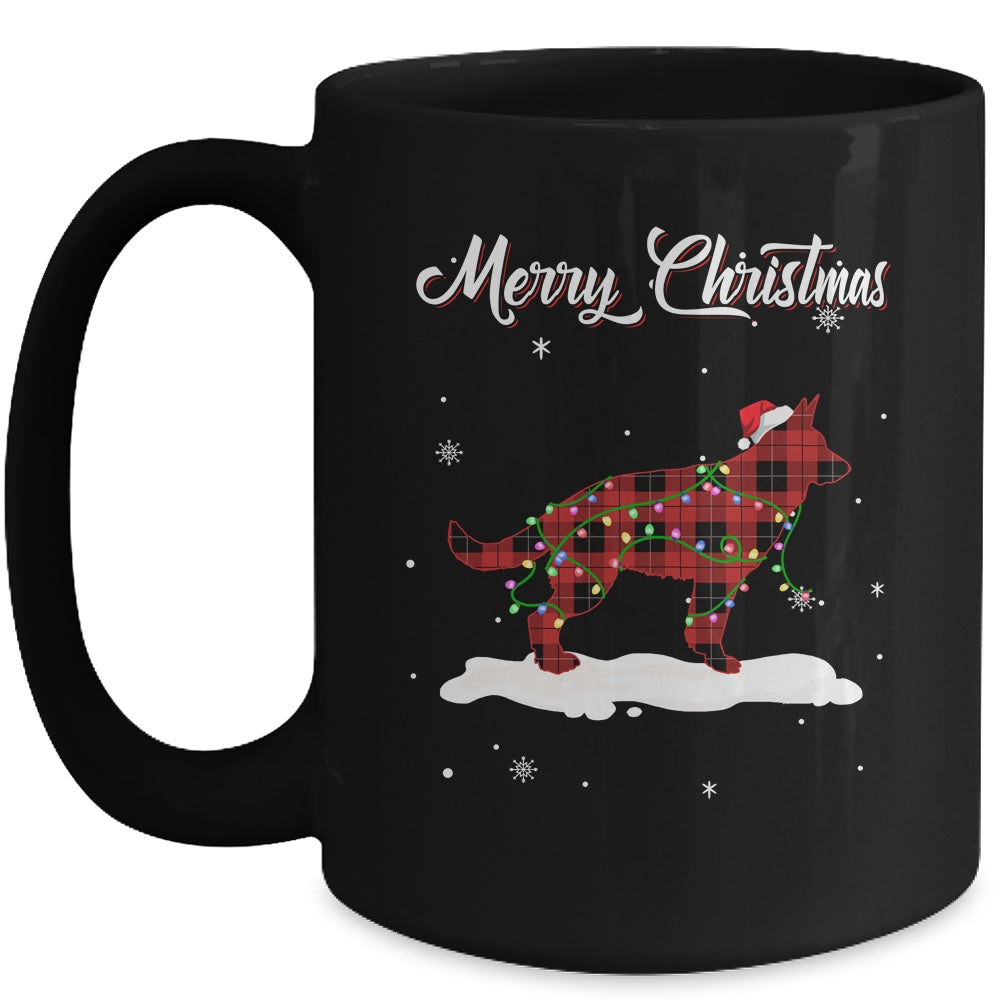German Shepherd Christmas Red Plaid Dog Lover Pajama Family Gift Mug | siriusteestore