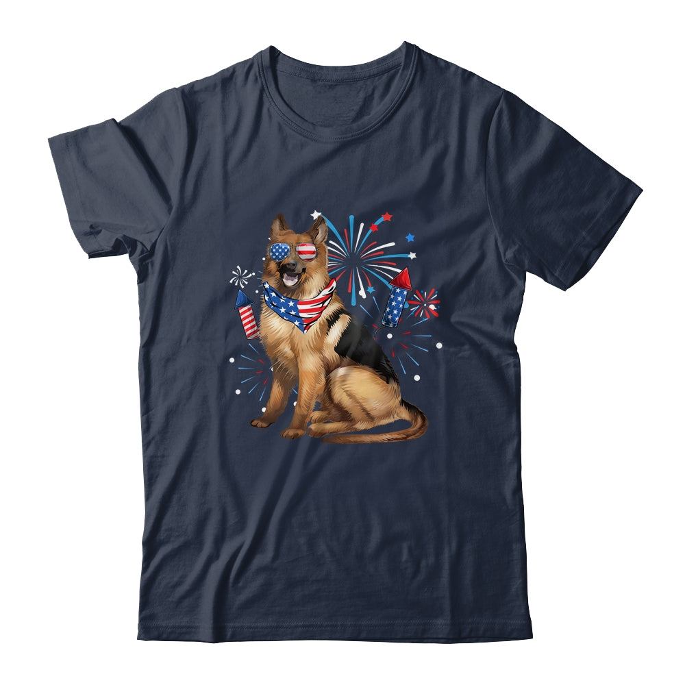 German Shepherd Dog American USA Flag 4th of Jul women Lover Shirt & Tank Top | siriusteestore