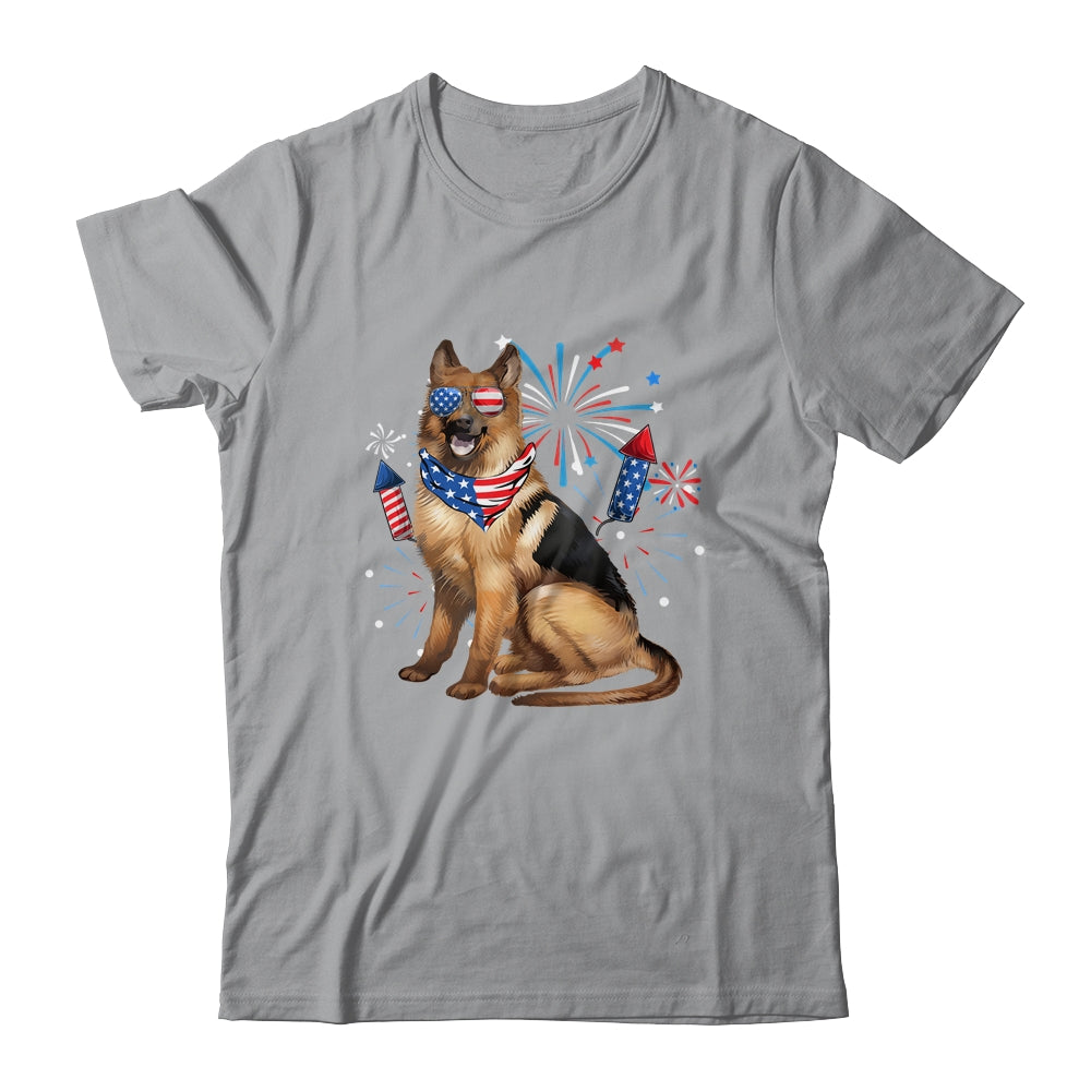 German Shepherd Dog American USA Flag 4th of Jul women Lover Shirt & Tank Top | siriusteestore
