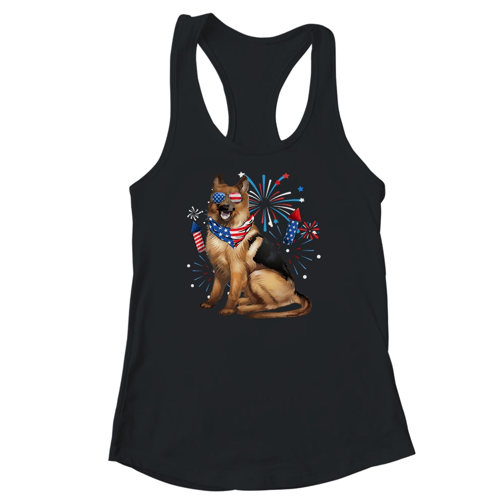 German Shepherd Dog American USA Flag 4th of Jul women Lover Shirt & Tank Top | siriusteestore