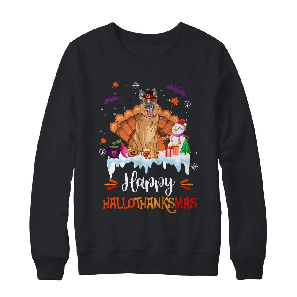 German Shepherd Happy HalloThanksMas Halloween Christmas Shirt & Sweatshirt | siriusteestore