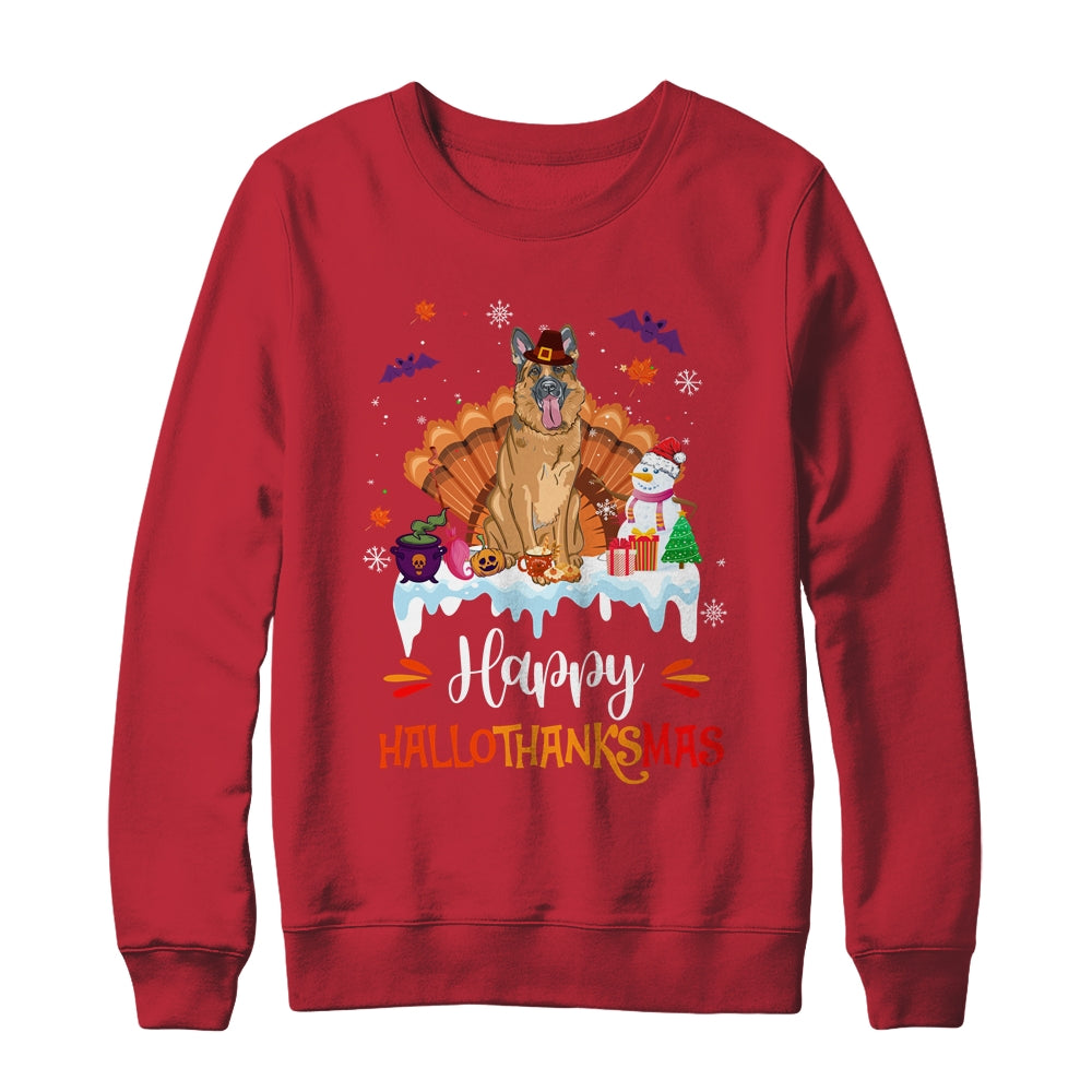 German Shepherd Happy HalloThanksMas Halloween Christmas Shirt & Sweatshirt | siriusteestore