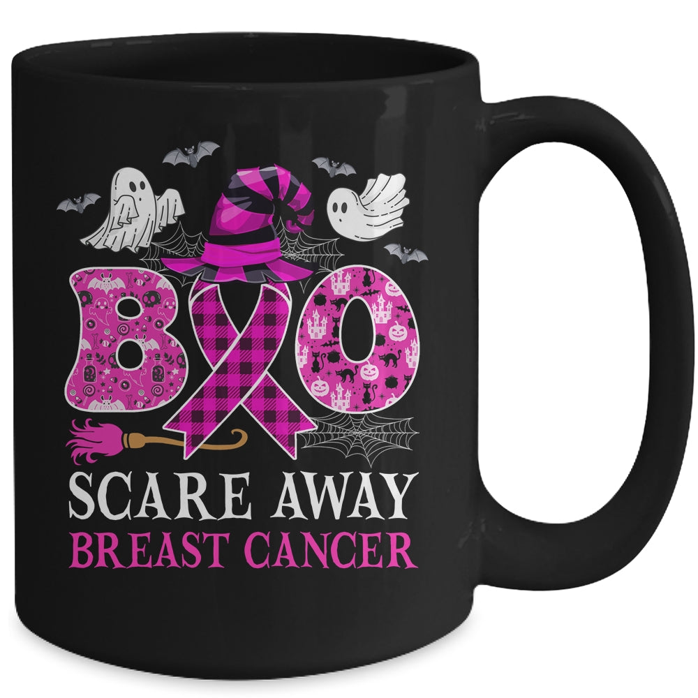 Ghost Boo Scare Away Breast Cancer Awareness Funny Halloween Mug | siriusteestore