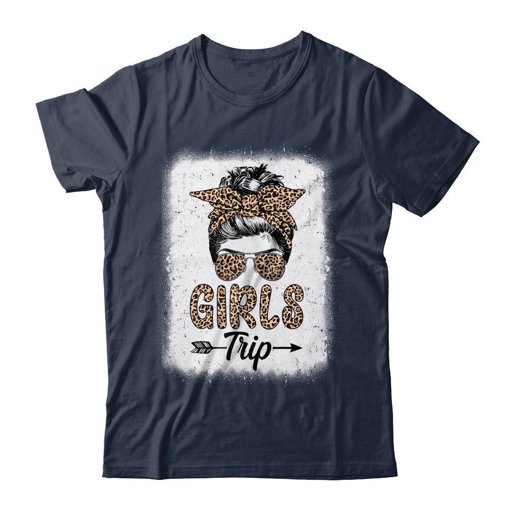 Girls Trip 2023 Messy Bun Leopard Best Friend Matching Girl Shirt & Tank Top | siriusteestore