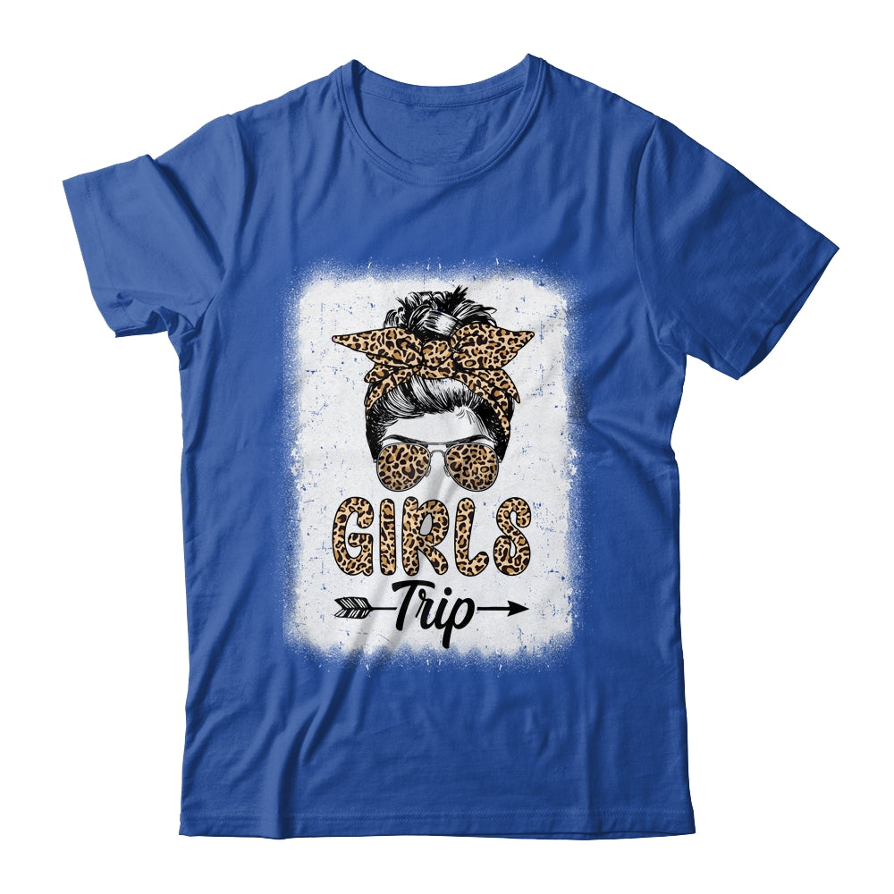 Girls Trip 2023 Messy Bun Leopard Best Friend Matching Girl Shirt & Tank Top | siriusteestore
