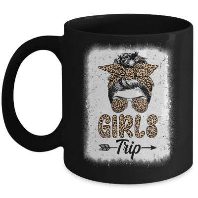Girls Trip 2023 Messy Bun Leopard Best Friend Matching Girl Mug | siriusteestore