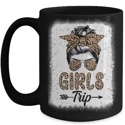 Girls Trip 2023 Messy Bun Leopard Best Friend Matching Girl Mug | siriusteestore