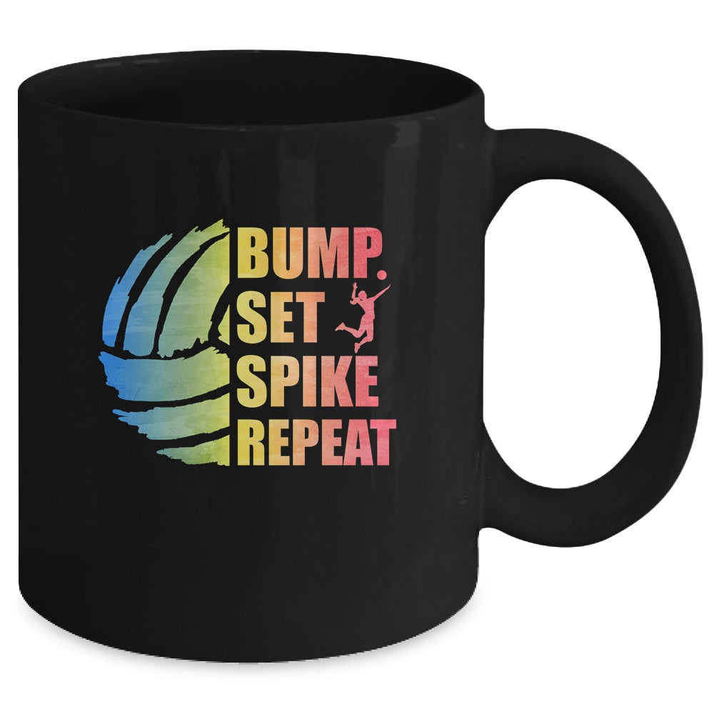 Girls Volleyball Bump Set Spike Repeat Teen Mug | siriusteestore