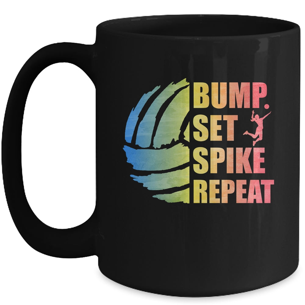 Girls Volleyball Bump Set Spike Repeat Teen Mug | siriusteestore