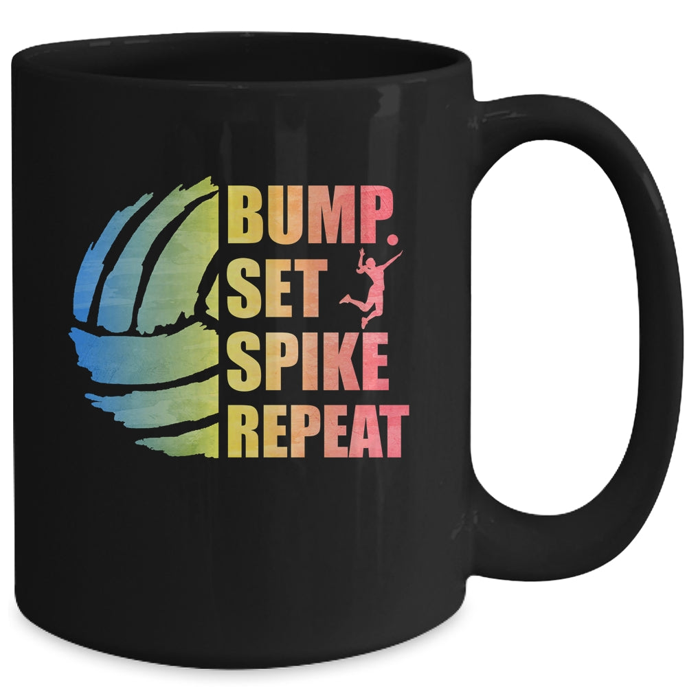 Girls Volleyball Bump Set Spike Repeat Teen Mug | siriusteestore