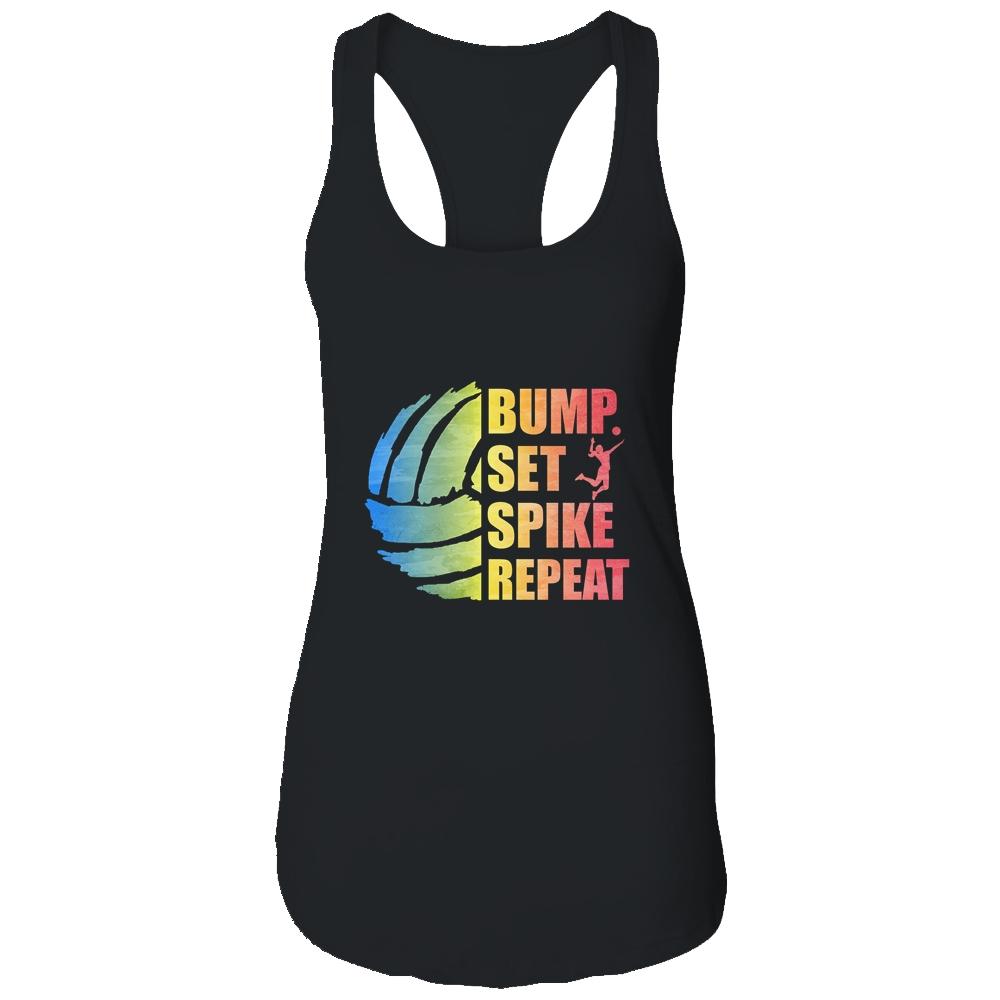 Girls Volleyball Bump Set Spike Repeat Teen T-Shirt & Tank Top | Siriustee.com.com