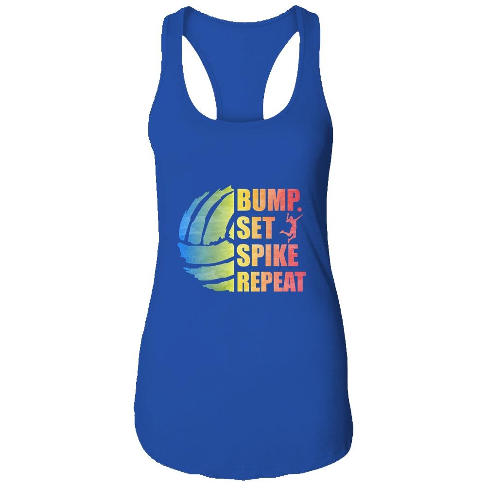 Girls Volleyball Bump Set Spike Repeat Teen T-Shirt & Tank Top | Siriustee.com.com