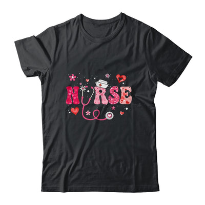 Girls Women Nurses Valentines Day Hearts Stethoscope Groovy Shirt & Tank Top | siriusteestore