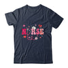 Girls Women Nurses Valentines Day Hearts Stethoscope Groovy Shirt & Tank Top | siriusteestore