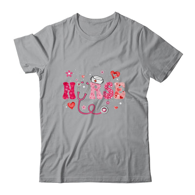 Girls Women Nurses Valentines Day Hearts Stethoscope Groovy Shirt & Tank Top | siriusteestore