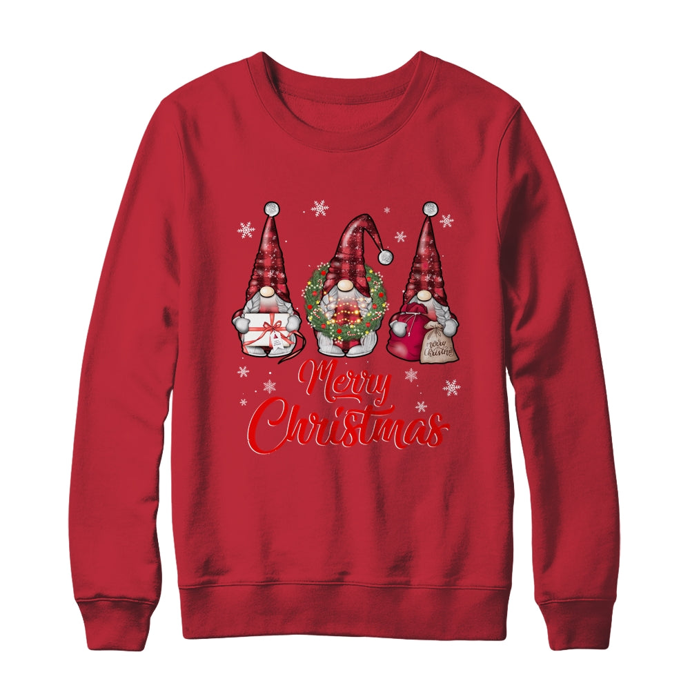 Gnome Family Merry Christmas For Women Buffalo Plaid Shirt & Sweatshirt | siriusteestore