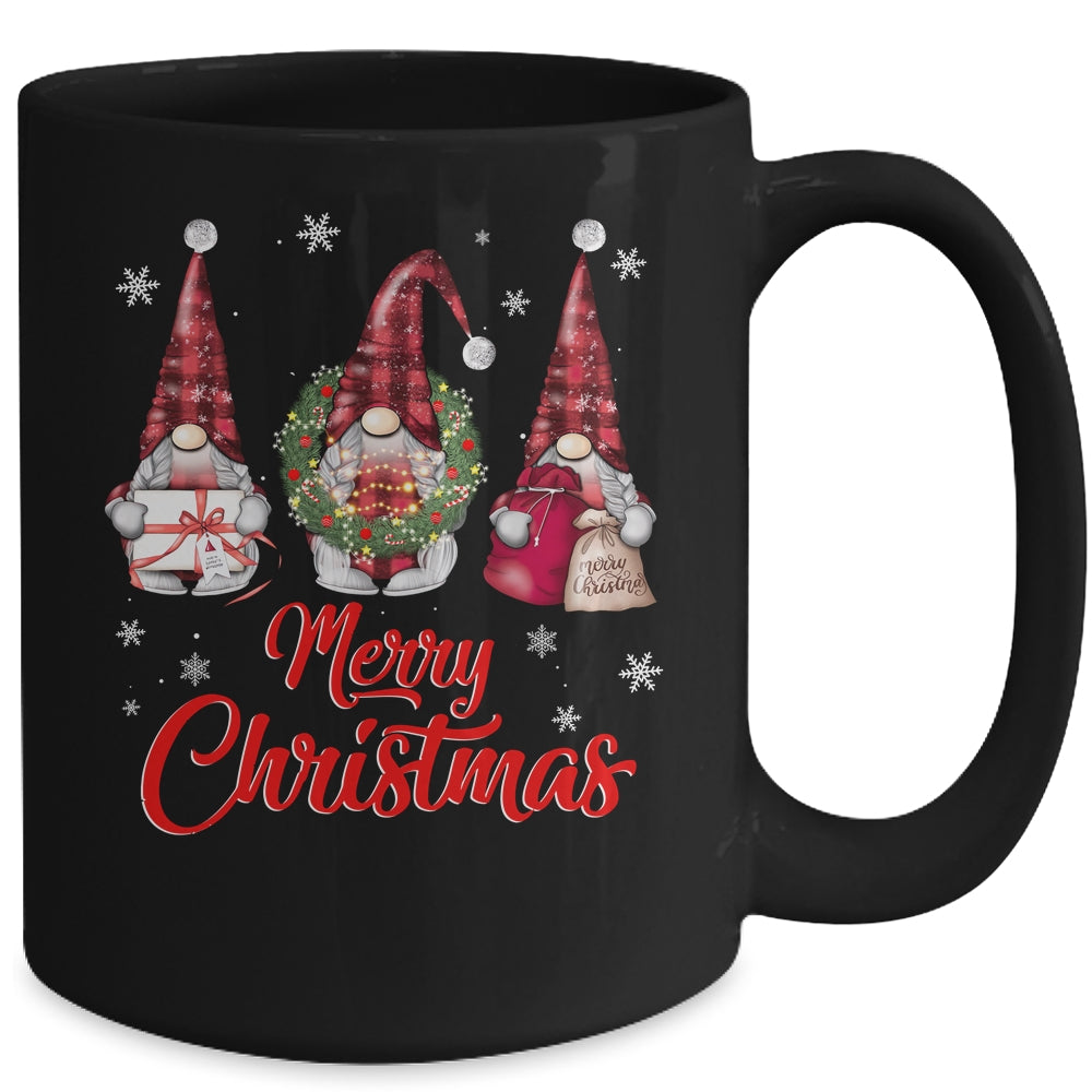 Gnome Family Merry Christmas For Women Buffalo Plaid Mug | siriusteestore