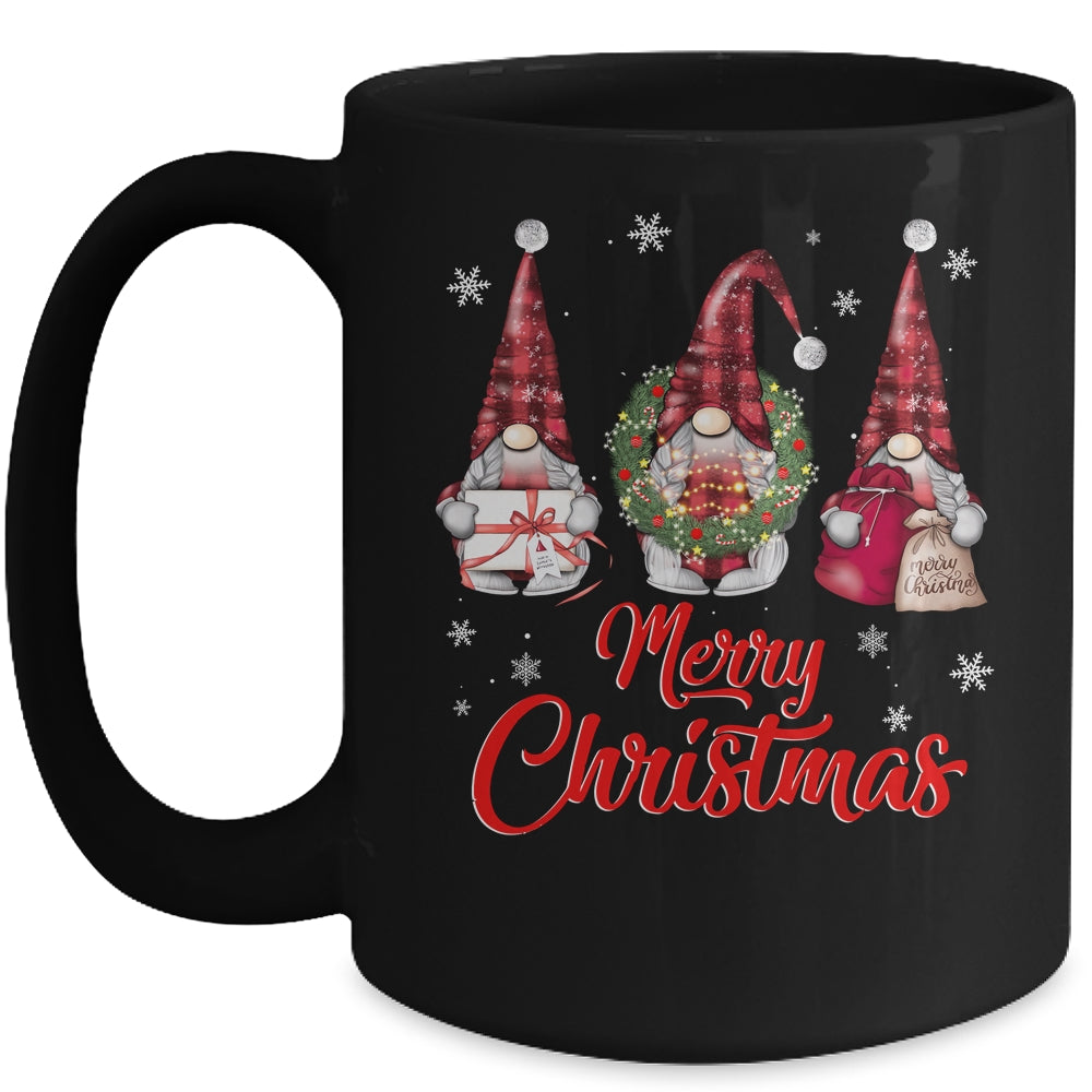 Gnome Family Merry Christmas For Women Buffalo Plaid Mug | siriusteestore