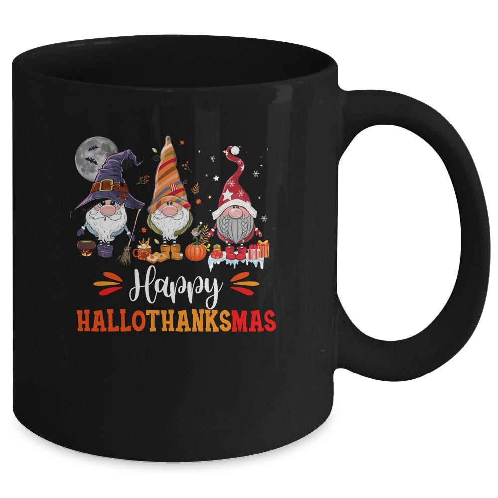 Gnomes Lover Halloween Merry Christmas Happy Hallothanksmas Mug | siriusteestore