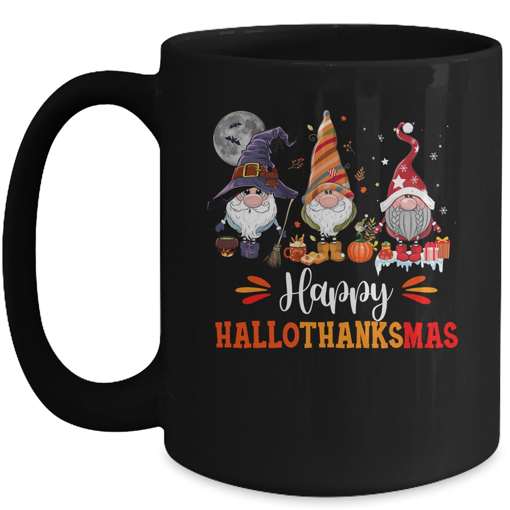 Gnomes Lover Halloween Merry Christmas Happy Hallothanksmas Mug | siriusteestore