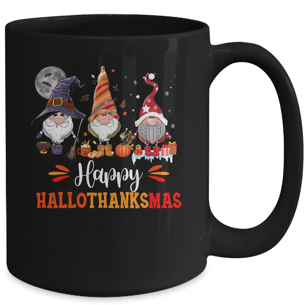 Gnomes Lover Halloween Merry Christmas Happy Hallothanksmas Mug | siriusteestore