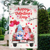 Gnomes Valentine Flag Happy Valentine's Day Red Truck Gnomes Couple | siriusteestore