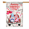 Gnomes Valentine Flag Happy Valentine's Day Red Truck Gnomes Couple | siriusteestore