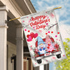 Gnomes Valentine Flag Happy Valentine's Day Red Truck Gnomes Couple | siriusteestore