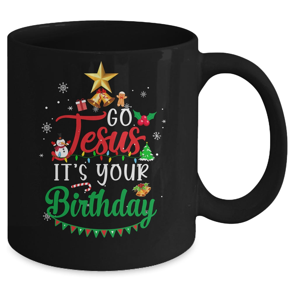 Go Jesus It's Your Birthday Christmas Tree Funny Xmas Mug | siriusteestore