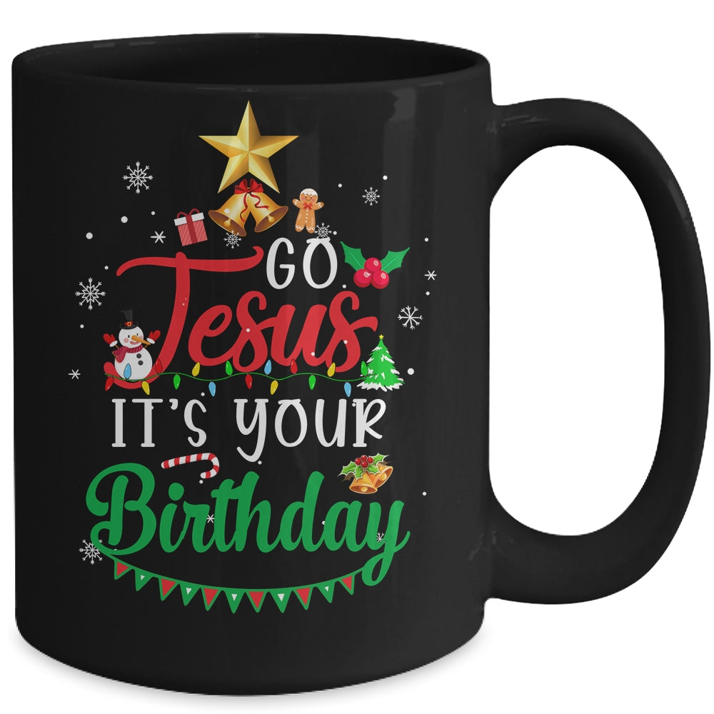 Go Jesus It's Your Birthday Christmas Tree Funny Xmas Mug | siriusteestore