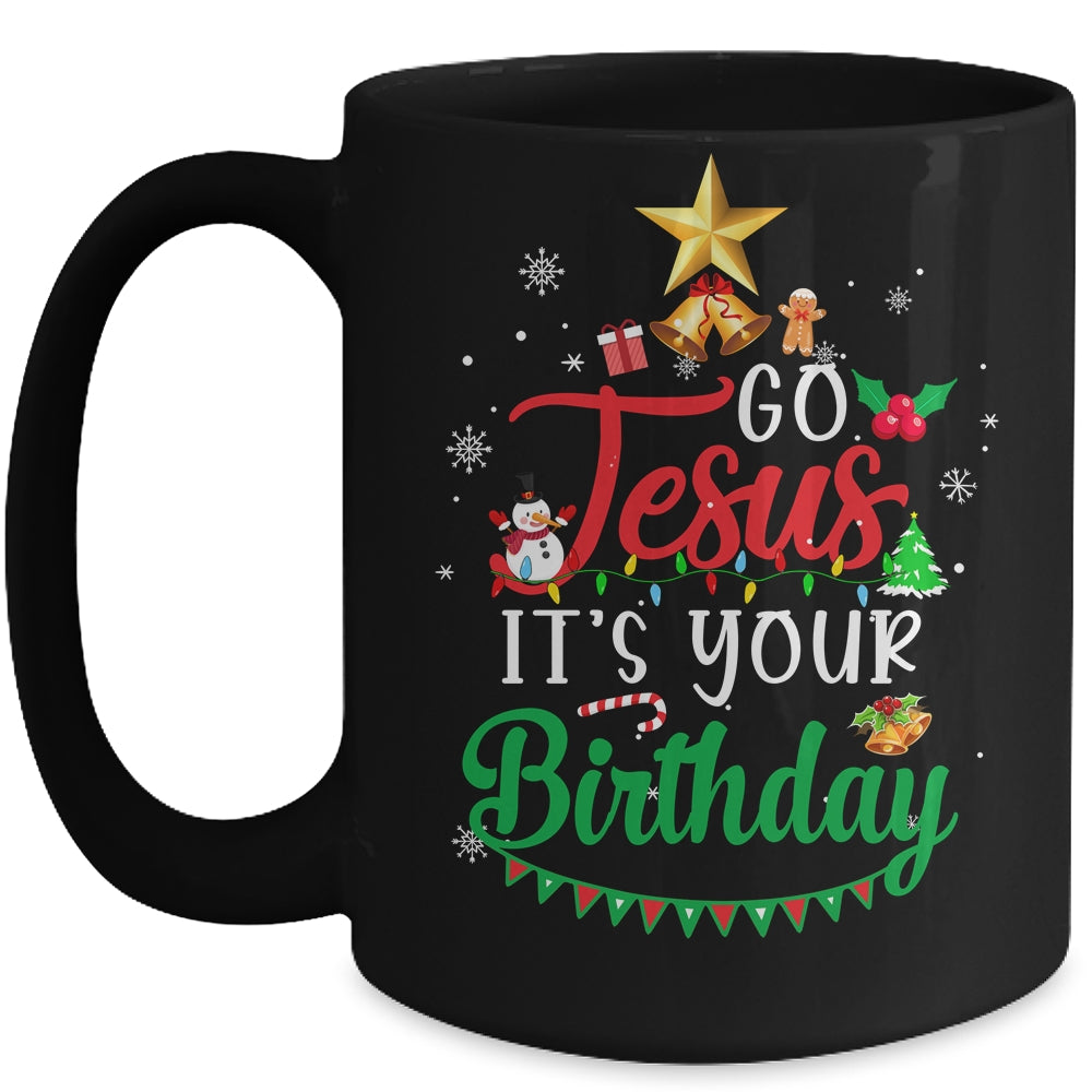 Go Jesus It's Your Birthday Christmas Tree Funny Xmas Mug | siriusteestore