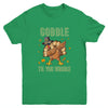 Gobble Til You Wobble Dabbing Turkey Thanksgiving Youth Shirt | siriusteestore