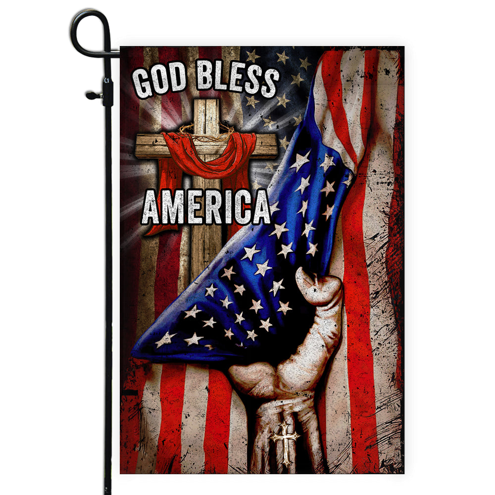 God Bless America Christian Cross Flag God | siriusteestore