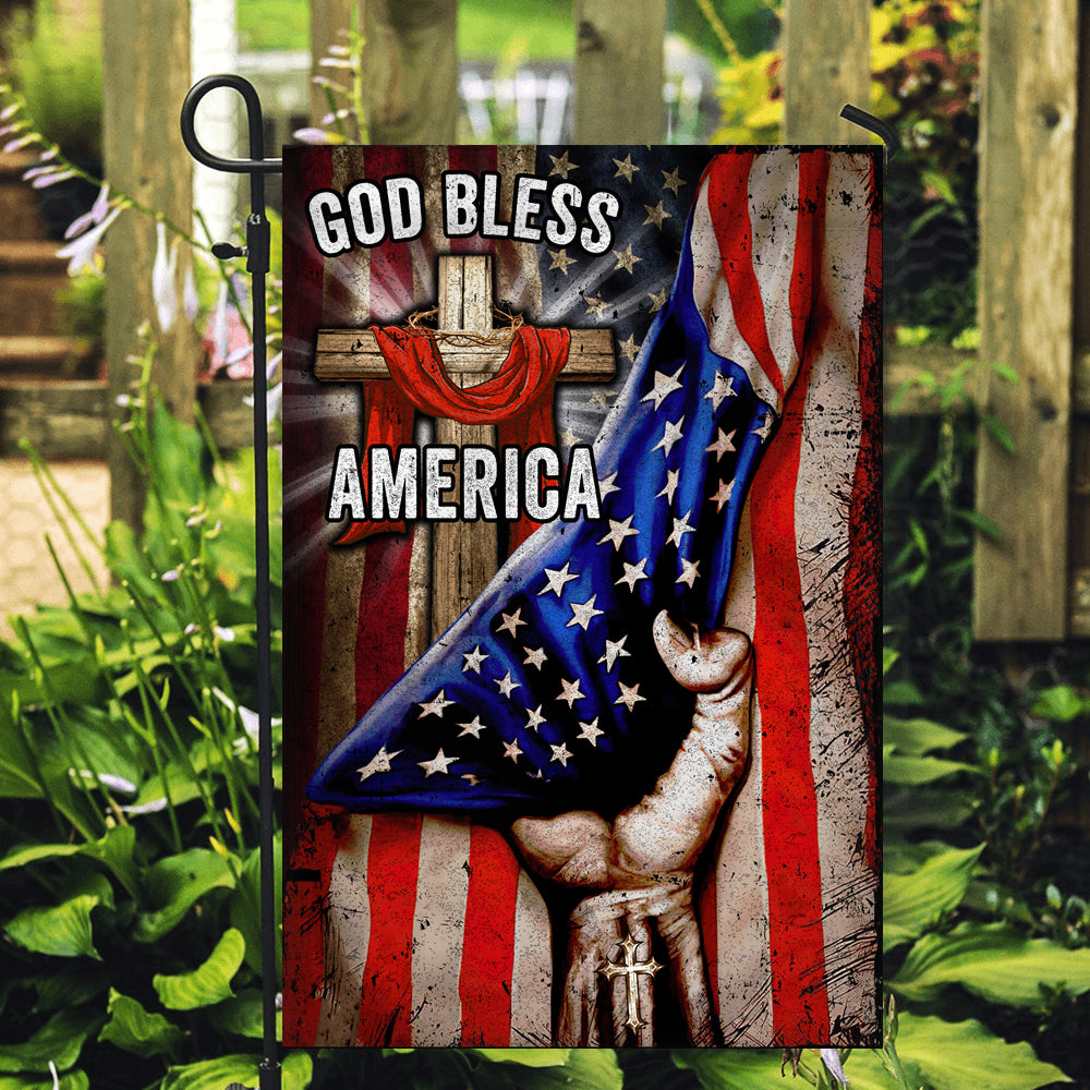 God Bless America Christian Cross Flag God | siriusteestore