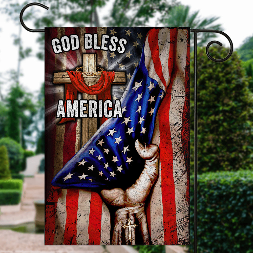 God Bless America Christian Cross Flag God | siriusteestore