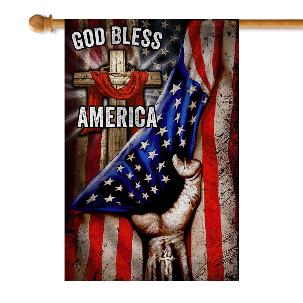 God Bless America Christian Cross Flag God | siriusteestore