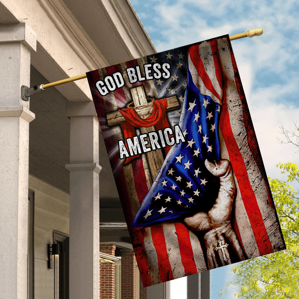 God Bless America Christian Cross Flag God | siriusteestore