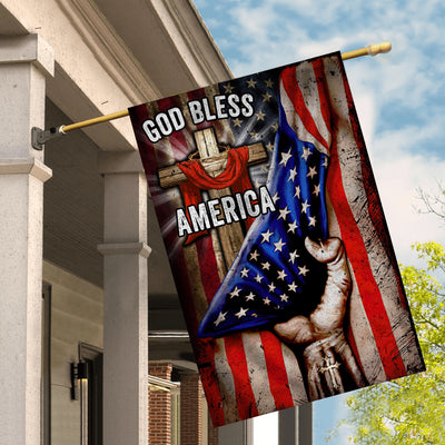 God Bless America Christian Cross Flag God | siriusteestore