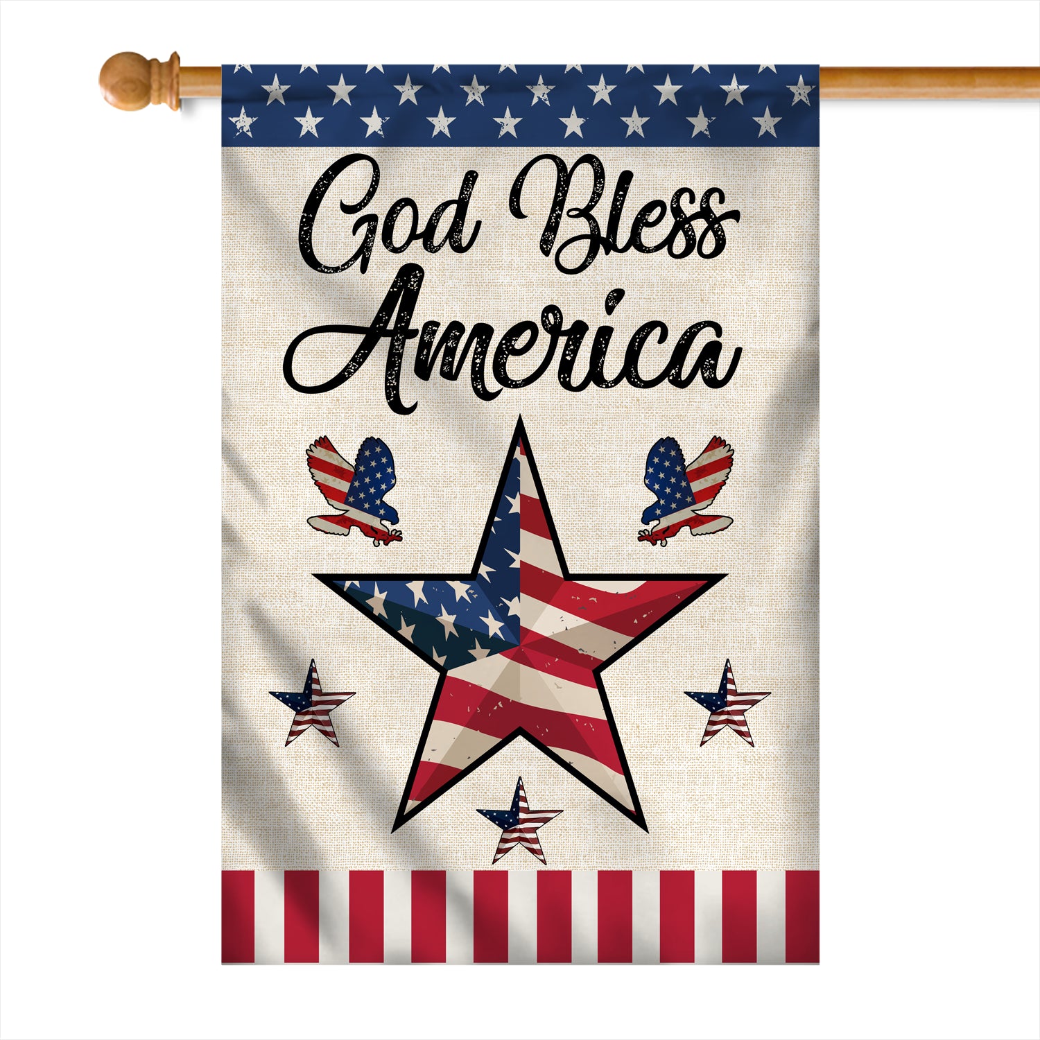 God Bless America Flag Star American Patriotic Home | siriusteestore