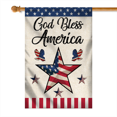 God Bless America Flag Star American Patriotic Home | siriusteestore