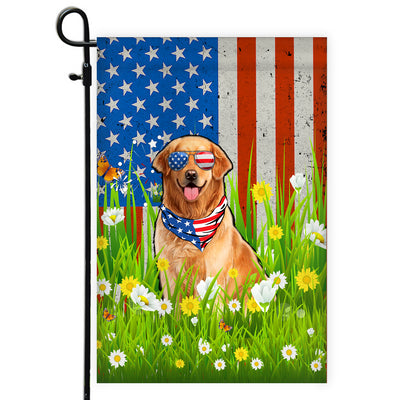 Golden Retriever American USA Flag 4th of July Dog Lover On Independence Day | siriusteestore