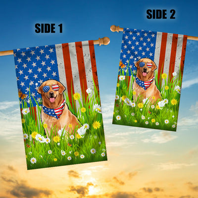 Golden Retriever American USA Flag 4th of July Dog Lover On Independence Day | siriusteestore