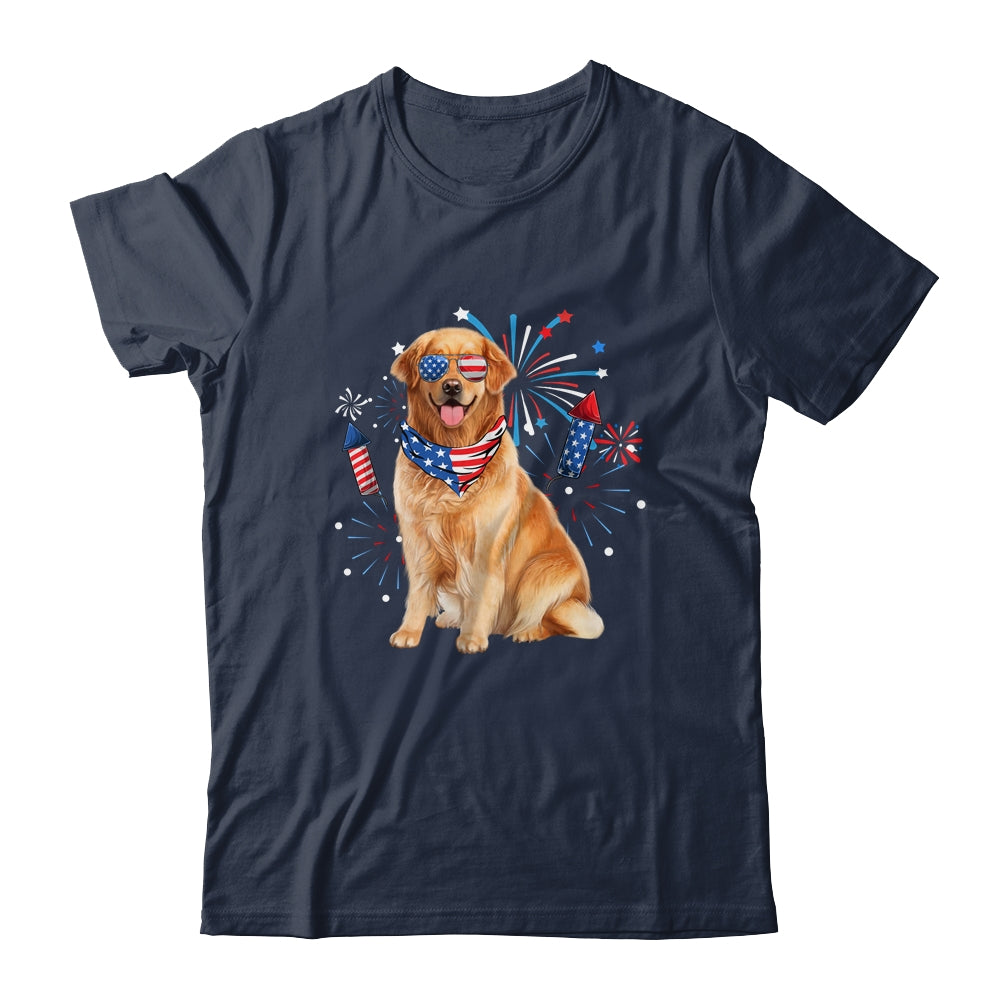 Golden Retriever Dog American USA Flag 4th of July Men Lover Shirt & Tank Top | siriusteestore