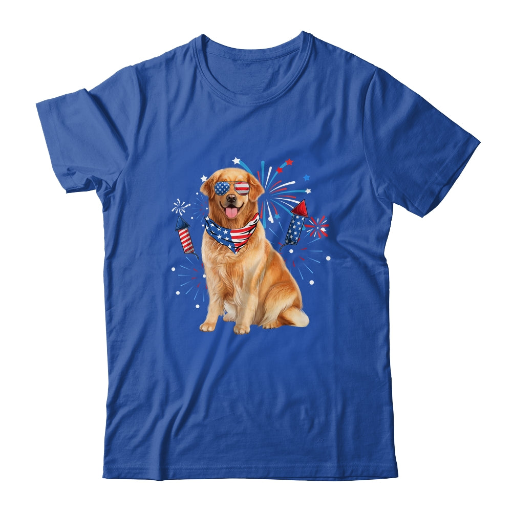 Golden Retriever Dog American USA Flag 4th of July Men Lover Shirt & Tank Top | siriusteestore