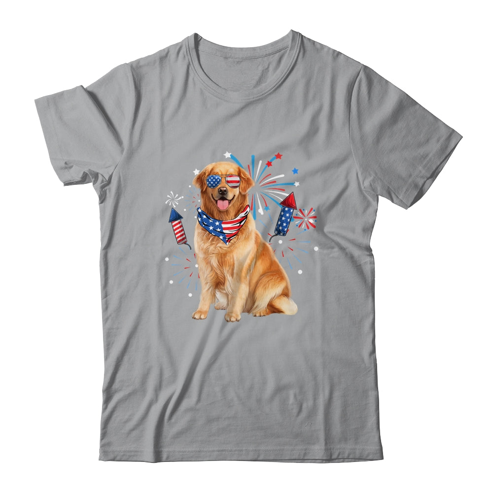 Golden Retriever Dog American USA Flag 4th of July Men Lover Shirt & Tank Top | siriusteestore