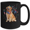 Golden Retriever Dog American USA Flag 4th of July Men Lover Mug | siriusteestore