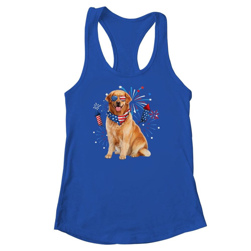Golden Retriever Dog American USA Flag 4th of July Men Lover Shirt & Tank Top | siriusteestore